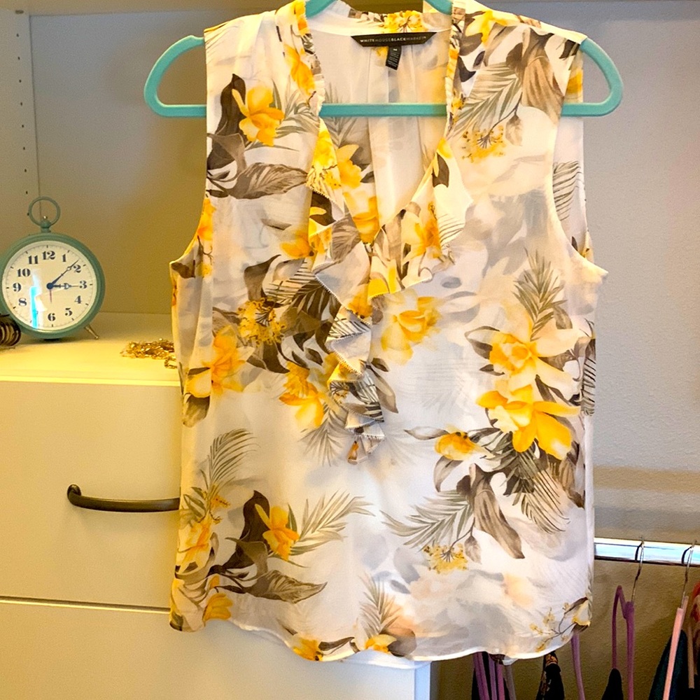 WHBM Sleeveless Print Top